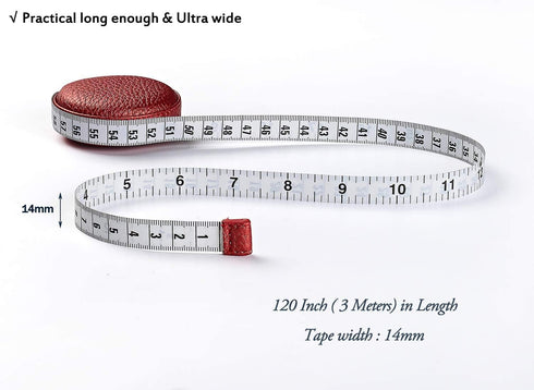 3m/120" Tape Measure Body Measuring Tape for Body Cloth Tape Measure for Sewing Fabric Tailors Medical Measurements Tape Dual Sided Leather Tape M...