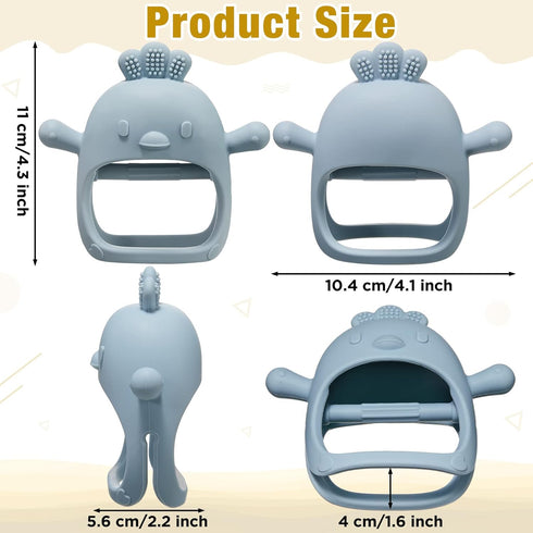 4 Packs Baby Teething Toy Silicone Teething Toys for Babies Over 6 Months Anti Dropping Wrist Hand Teethers Mitten Chick Baby Chew Toys for Suckin...