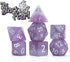 Gate Keeper Games and Dice: Sea Glass Dice: The Black Pearl - 7pc RPG Set, Violet Frosted Matte & Black Powder Resin, Dice for Role Playing Games...