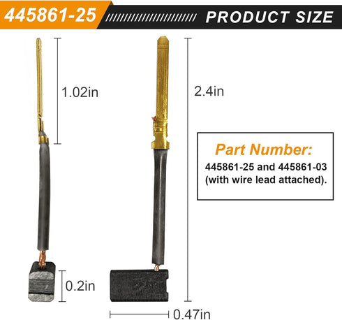 Compatible For Dewalt Power Tools DW402 DW421 DW887, Fits For De-walt 445861-03 445861-25 Carbon Brush-6 PCS...
