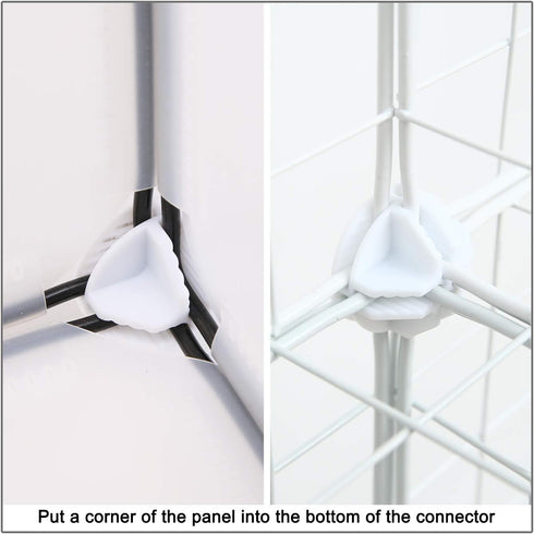 C&AHOME 24pcs Wire Cube Plastic Connectors for Cube Storage Modular Closet Organizer and Metal Grid Shelving Unit White...