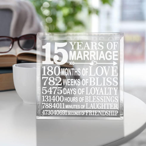 KATE POSH - Fifteen (15) Years of Marriage - Our 15th Anniversary Keepsake & Paperweight...