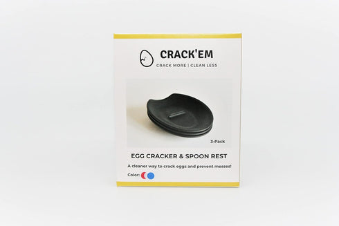 Crack'em Egg Cracker & Spoon Rest - Patriot Pack (Red, White, & Blue) - Perfectly Cracks Eggs & Contains Messes - Easy to Use & Clean - Great for ...