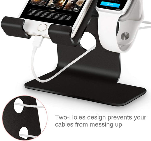 Tranesca 2 in 1 Charging Stand Holder Dock Compatible for Apple Watch Series Ultra2/Ultra/9/8/7/6/5/4/3/2/1/SE (38mm/40mm/41mm/42mm/44mm/45mm/49mm...