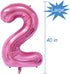 Tellpet Pink Number 2 Balloon, 40 Inch...