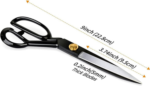 Professional Tailor Scissors 9 Inch for Cutting Fabric Heavy Duty Scissors for Leather Cutting Industrial Sharp Sewing Shears for Home Office Arti...