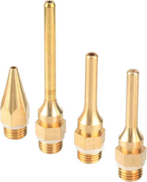 Yakamoz 4Pcs Interchangeable Copper Glue Gun Nozzle Set 10.8mm 7/16 Inch Thread Gluegun Tips Replacement Small Bore Long Tube Nozzles for Hot Melt...