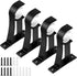 KOLAKO 4 Pack Curtain Rod Bracket, Heavy Duty Curtain Rod Holders Single Decorative Rod Hooks Hanger for 1 Inch Drapes Rod, Black...