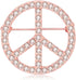 Gold Silver Clear Crystal Peace Symbol Sign Brooch Pin...