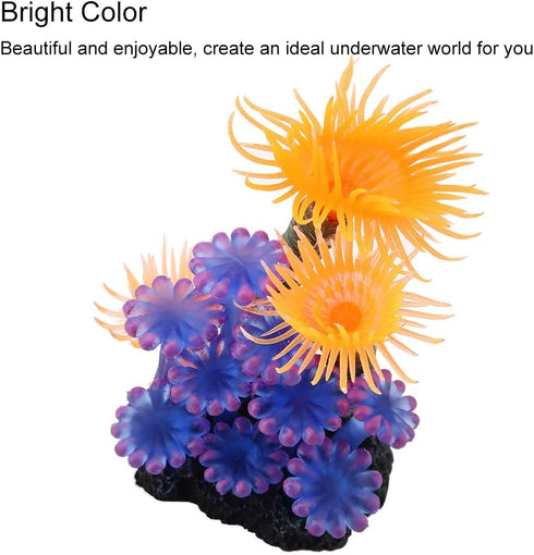 TOPINCN Artificial Coral, Simulation Plant Luminous Silicone Coral Sea Anemone for Fish Tank Landscape Decoration Aquarium Ornaments...