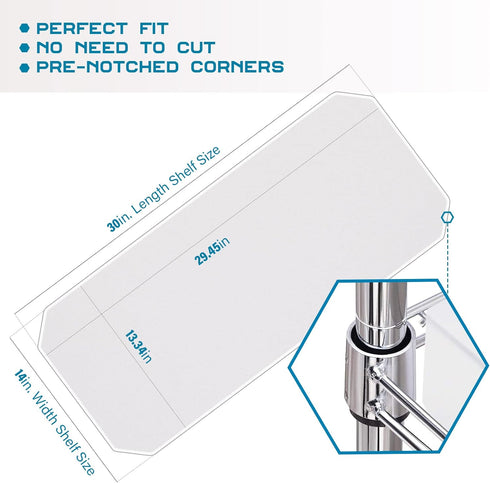 BRIAN & DANY Wire Shelf Liner 14" X 30", Heavy Duty Shelf Liners for Wire Shelving, Waterproof Protector Mats, Set of 5, Transparent...