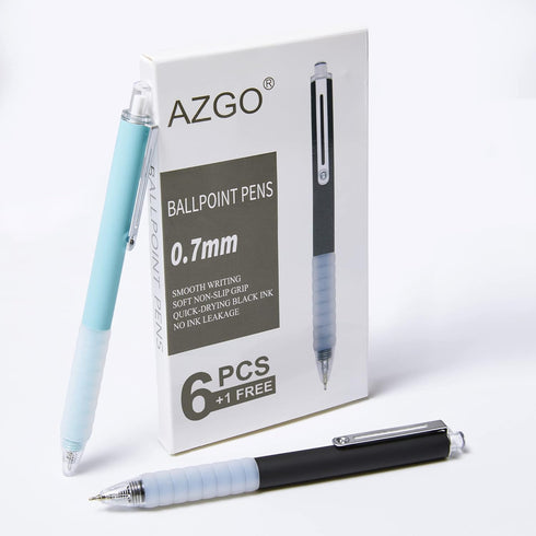 Ballpoint Pens Black Ink Retractable Pen Ball Point Pen for Journaling Writing Office Pen (6+1 count)...