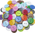 Libiline 9/10"(23mm) Mix Lots 100pcs Resin Button Solid Color 2Holes Craft Clothes Sewing Cards Making Sweater Shirt (9/10"(23mm), Multi-Colored)...