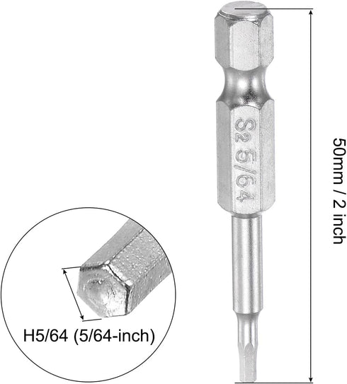 uxcell 5/64" Magnetic Hex Head Screwdriver Bit, 1/4" Hex Shank 2" Length S2 Steel Power Tool, 3 Pcs...