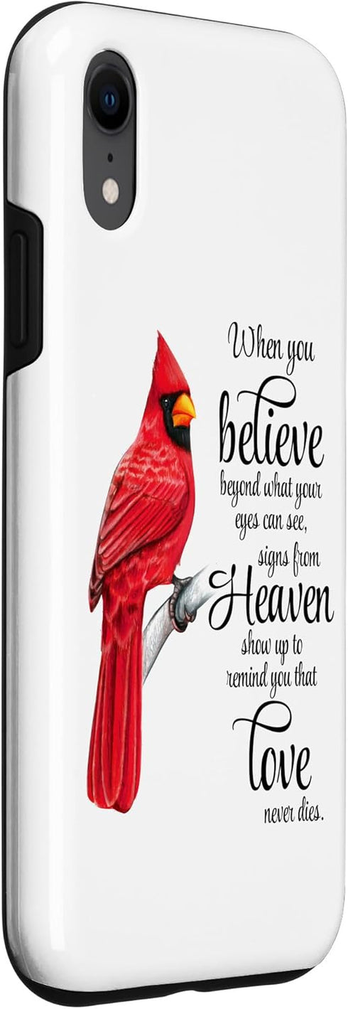 iPhone XR Cardinal Red Bird Sign from Heaven Angel Case...