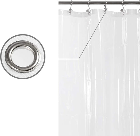 Barossa Design Long Shower Curtain Liner 78" Height - 6 Magnets & 8G Heavy Duty PEVA, Waterproof, PVC Free, Metal Grommets, Clear, 72x78...