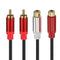 2RCA Male to 2RCA Female Cable 1.5m, Gold Plated 2 RCA to 2 RCA Audio Cable Cord Wire Y Adapter for Tablets, MP3, HiFi Stereo System, Speaker(Male...