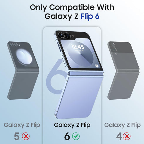 for Samsung Galaxy Z Flip 6 Case with Screen Protection, Flip z 6 Slim HD Clearly Case Ultra-Thin Anti-Scratch Shockproof Phone Case Support Wirel...