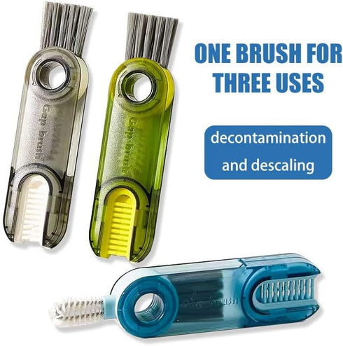 3 in 1 Tiny Bottle Cup Lid Detail Brush Straw Cleaner Tools Multi-Functional Crevice Cleaning Brush, Cleaning Brush for Bottles Clean Brushes for ...