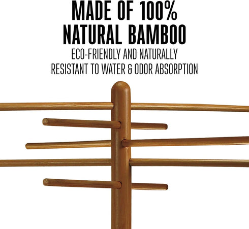 Weston Bamboo Pasta Drying Rack (53-0201), 10 Drying Arms, 16" Tall, 14" Wide, Stores Flat...