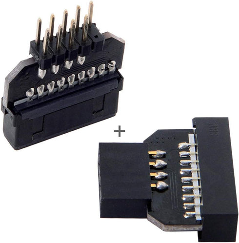 chenyang 2 Pack USB 2.0 Front Panel Header 9/10Pin Male/Female to 19/20Pin Male/Female Mainboard Header Gender Changer Connector Adapter...