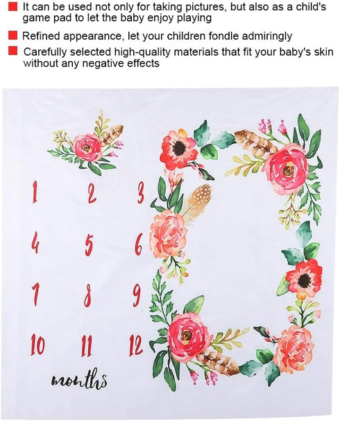 Tnfeeon Baby Blanket Newborn Photography Props Kids Growth Record Blanket Indoor Outdoor Props for Boys Girls...