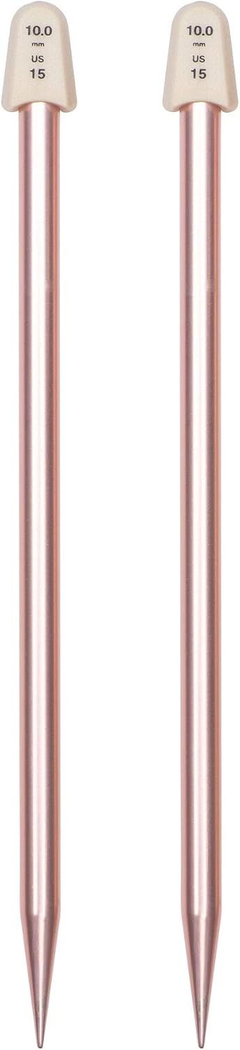 Susan Bates 10-Inch Silvalume Single Point Knitting Needle, 10mm, Salmon......