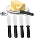 AnapoliZ Butter Spreader Knives | 4 PCS Wide Blade Stainless Steel Spreader Knife | Black Plastic Handle Spreading Knives | Sandwich Condiment Spr...