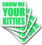 3dRose CST_163933_3 Show Me Your Kitties, Lime Green Ceramic Tile Coasters, Set of 4...