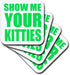 3dRose CST_163933_3 Show Me Your Kitties, Lime Green Ceramic Tile Coasters, Set of 4...