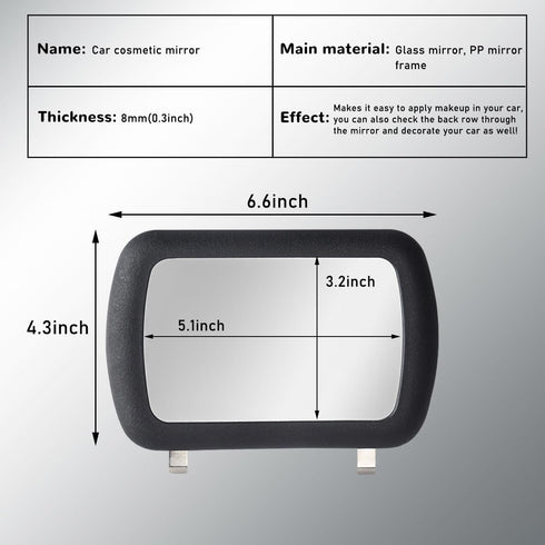 1PC Car Sun Visor Vanity Mirror, Clip-on Automotive Makeup Sun-Shading Mirror, Vehicle Sun Visor Cosmetic Vanity Mirror for Women Girls, Universal...