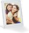 5x7 Acrylic Floating Picture Frame - Table Stand with Chrome Magnetic Front Cover to Easily Change Photos - Made in The USA...