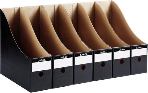 Magazine Holde, Magazine File Holder for Home, Office, Desk, 10.6'' H×10.2'' L ×3.5''W Magazine Storage Box (Black, 6 Pack)...
