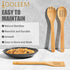 IOOLEEM Bamboo Wooden Spoons for Cooking 6 Pcs 12 Inch, Non-Stick Wooden Kitchen Utensils Set, Natural and Durable Wooden Spatula Spoons for Non-S...