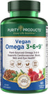 Purity Products Omega 3-6-9 Vegan and Vegetarian Omega Formula - “5 in 1” Essential Fatty Acid Complex - Scientifically Formulated Plant-Based Ome...