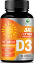D Vitamin 5000 IU Vitamin D3 Softgels - High Potency D3 Vitamin for Bone Health, Muscle, & Immune Support - Extra Strength 125 mcg - Natures Non-G...