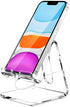 Crpich Acrylic Cell Phone Stand, Portable Clear Phone Stand for Desk, Compatible with Phone15 14 13 Pro Max Mini 12 11 Plus SE, Switch, Android Sm...