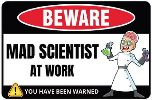 Funny Beware of Dog Sign Private Property No Trespassing Warning Signs, Beware Mad Scinetist at Work, Yard Sign Garage Farm Garden Wall Decor Sign...