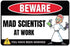 Funny Beware of Dog Sign Private Property No Trespassing Warning Signs, Beware Mad Scinetist at Work, Yard Sign Garage Farm Garden Wall Decor Sign...