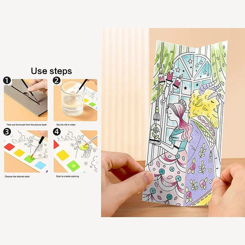 Watercolor Painting Books for Beginners, Wonderful Holiday Style Kids Student DIY Toy Art Supplies, Hours of Painting Fun for Children, Great to K...