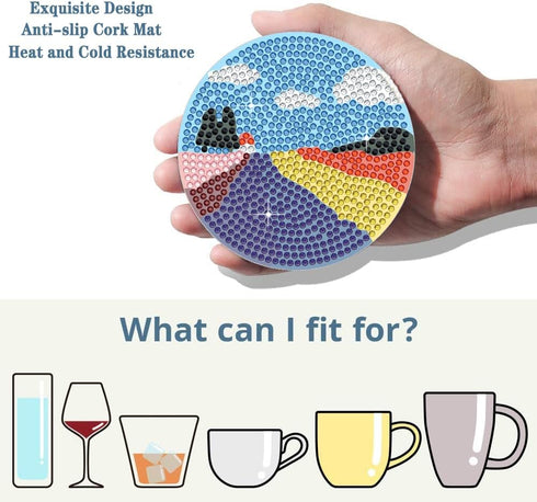 GLOYER 8 Pcs Diamond Painting Coasters,Ocean Whale Diamond Painting Kits Accessories for Beginners Adults and Kids for Home Decoration Gifts(3.94x...