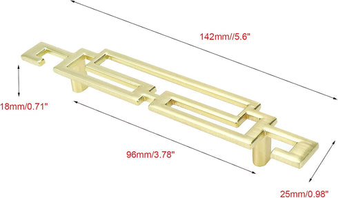 Semetall 5.6" Drawer Pulls, Modern Gold Cabinet Handles for Furniture Hardware Dresser Door with Screws,3.8" Hole Distance,Pack of 2...