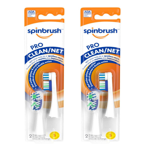 Spinbrush Pro Clean Replacement Toothbrush Heads, Soft Bristles, Dentist Recommended, 4-Pack...