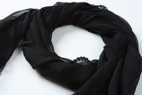 corciova Chiffon Extra Long Dark Emerald Green Sheer Head Silk Scarf Lightweight Evening Pashmina Shawl and Wrap for Women...