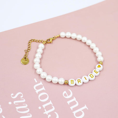 Lamyba Bride To Be Gifts Set Includes Bride Purse and Bride Bracelet, Bride Clutch Evening Bag for Engagement Bridal Shower Party Wedding day, Dia...