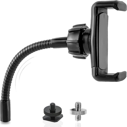 Ring Light Phone Holder Universal Phone Holder for Ring Light with 1/4 and Hot Shoe Adapter, Flexible Phone Mount for RingLight and Tripod Stand...
