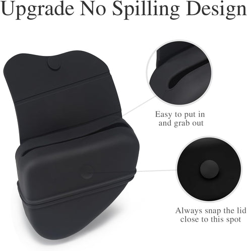 Dog Treat Pouch For Pet Training Puppy With Clip & Flip Cover Silicone Dog Treat Bag Strong Magnet Closure For Dog Trainer Walking -Black...