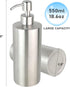 18 oz Large Countertop Soap Dispenser, Brushed Nickel Stainless Steel Soap Pump Bottle - Rust and Leak Proof Liquid Hand Soap Pump, for Bathroom &...