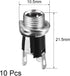 uxcell 5.5mmx2.1mm DC Power Jack Socket Female Mount Connector DC-025M 10pcs...