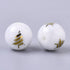 Beadthoven 20pcs Christmas Tree Beads 10mm White Round Glass Beads Xmas Tree Beads Colorful Bubblegum Beads for Jewelry Making Bracelet Necklace C...